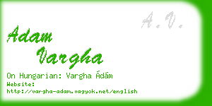 adam vargha business card